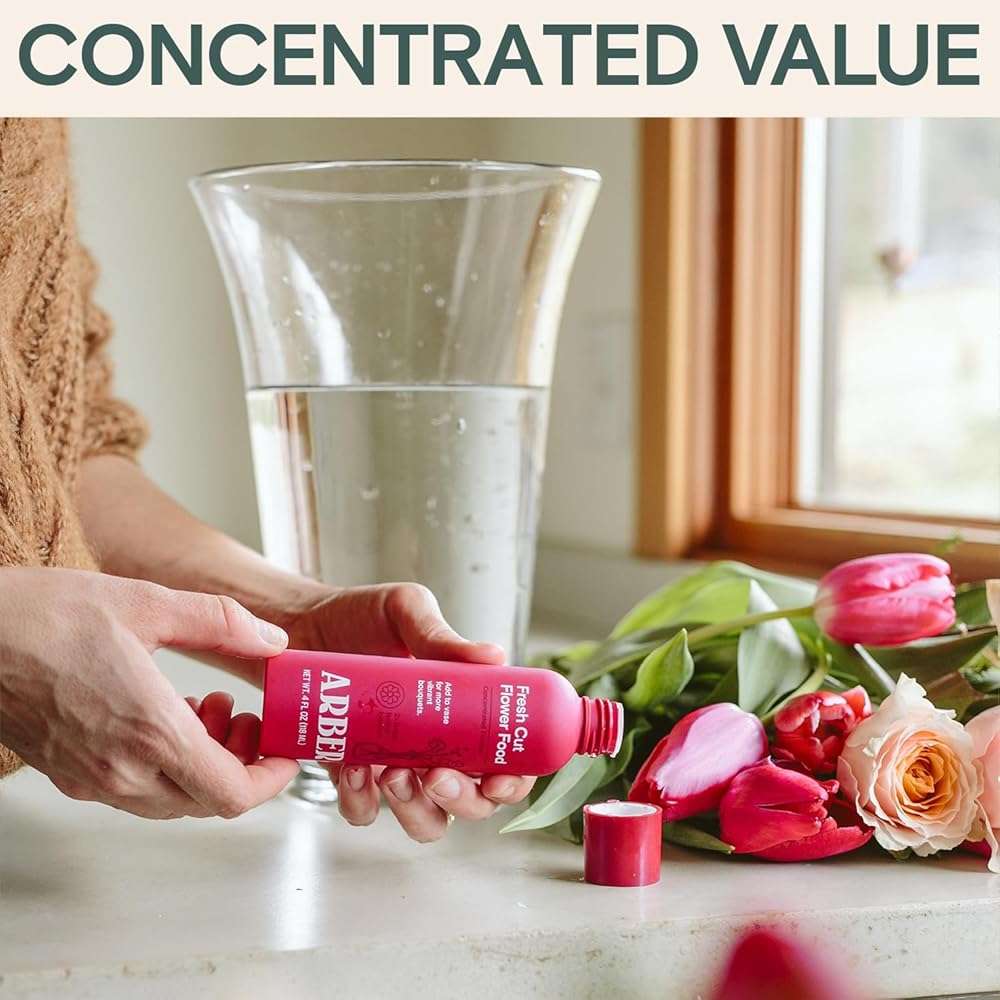 Arber Fresh Cut Flower Food – Floral Preservative & Nutrient Mix for Fresh Cut Flowers – Quick Dip, Vase Spray & Crystal Flower Care – Rose Food & Plant Supplies – 4 fl oz Liquid Formula - Image 2