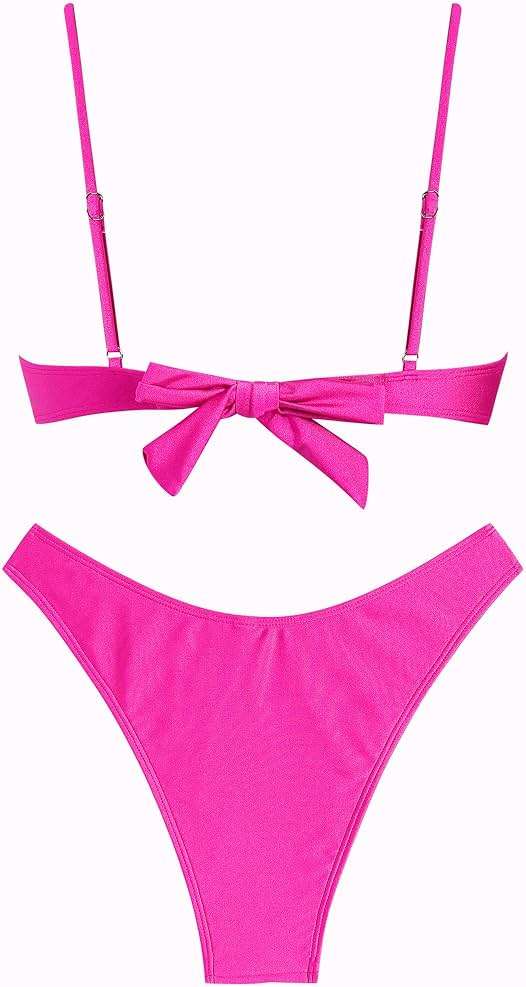 ZAFUL Women High Cut Bikini Sets String Sexy Swimsuit Two Piece Underwire Bathing Suit Brazilian Cheeky Cut Out Cute Swimwear - Image 6
