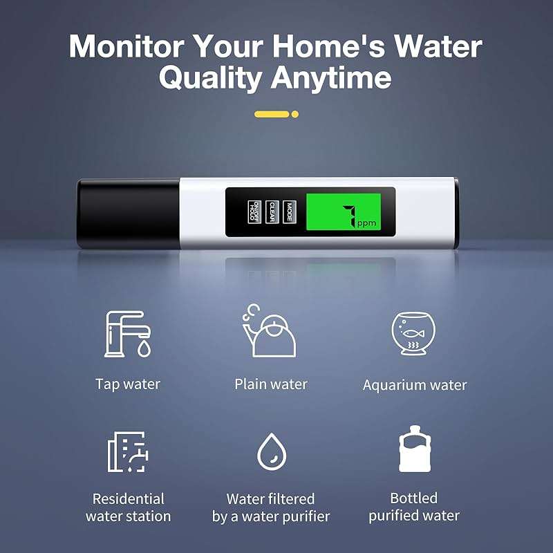 2025 All-New 4 in 1 Tds Meter Digital Water Tester - Accurate and Reliable TDS EC & Temp(°C,°F) Meter - 0-9999ppm - Professional Testing for Drinking Water, RO/DI System, Aquariums etc - Image 5