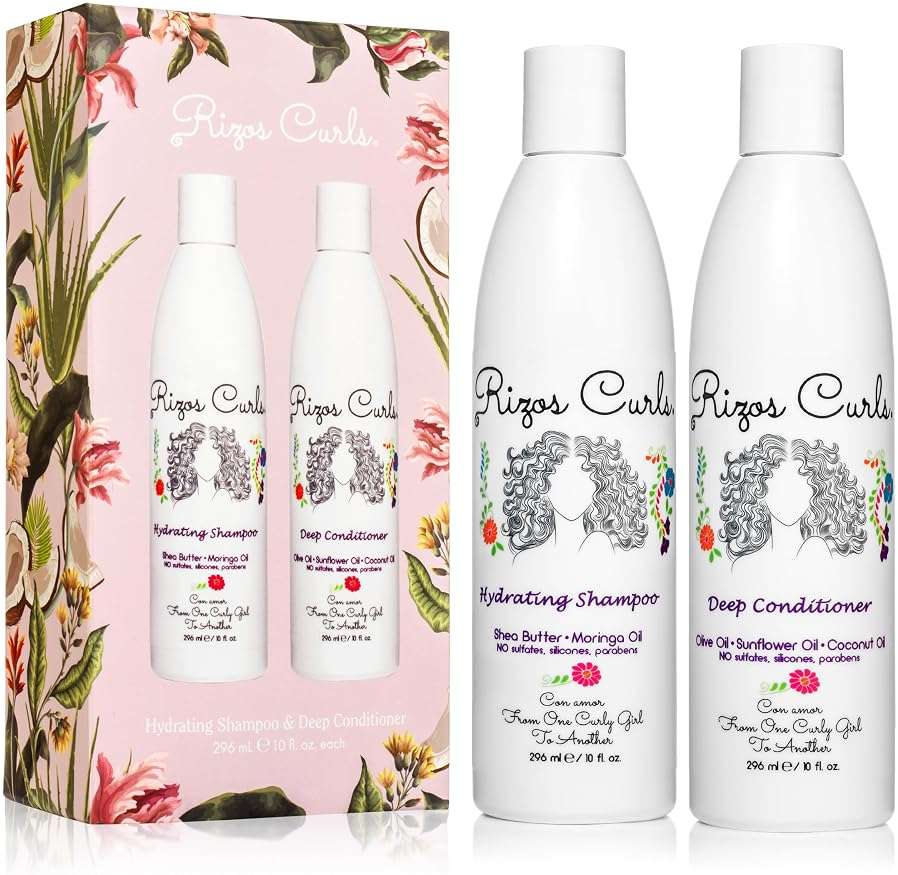 Rizos Curls Wash Day Bundle – Hydrating Shampoo & Deep Conditioner Set with Shea Butter for Every Curl Pattern 1a-4c – Gently Cleanses, Moisturizes, Softens & Adds Shine – Sulfate & Paraben Free - Image 1