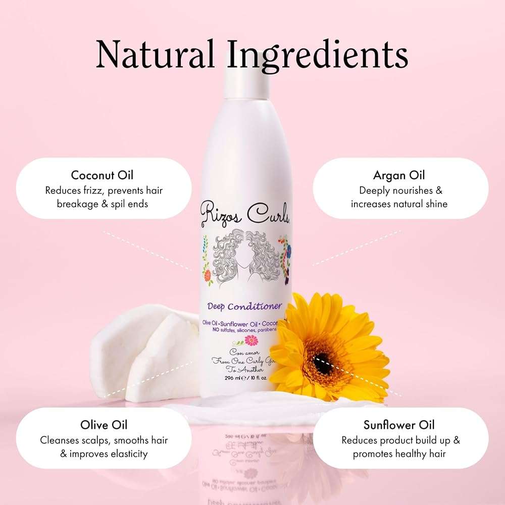 Rizos Curls Wash Day Bundle – Hydrating Shampoo & Deep Conditioner Set with Shea Butter for Every Curl Pattern 1a-4c – Gently Cleanses, Moisturizes, Softens & Adds Shine – Sulfate & Paraben Free - Image 5