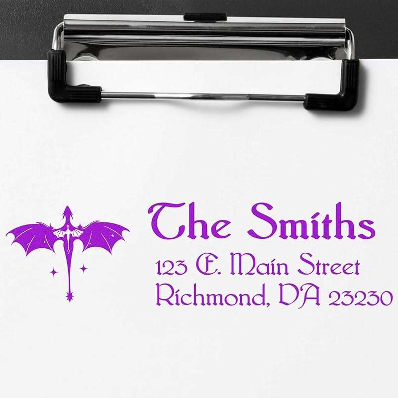 Custom Home Rubber Stamper - Fierce Scar Flying Dragon Design, Ideal for Personalizing Documents, 7/8 X 2-1/4 Size, Wood Handle, Uses Ink Pad - Unique Flying Dragon Rubber Stamp - Image 8