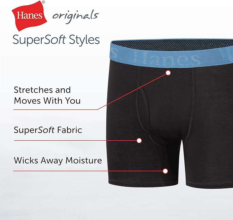 Hanes Ultimate boys Hanes Originals Ultimate Supersoft Boys' Boxer Brief Underwear, Assorted, 5-pack - Image 5