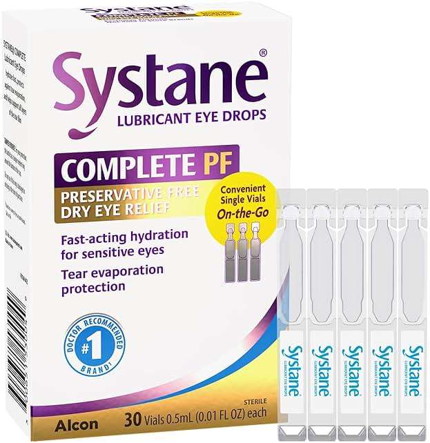 Systane Complete Preservative Free Dry Eye Drops, 30 Ct Single Use Vials, Contains Propylene Glycol 0.6%, Unit-Dose Lubricating Eye Drops for Irritation & Dryness, Hydrating & Soothing - Image 1