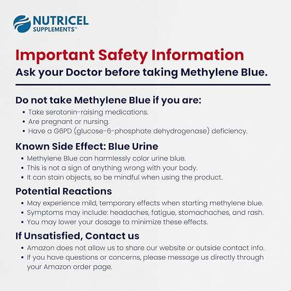 Nutricel Supplements Methylene Blue Capsules with Mushroom Extracts: Lion's Mane, Reishi, Cordyceps, Chaga, Shiitake, Turkey Tail - Trusted Made in America - 7mg (USP Grade) (60ct) - Image 11