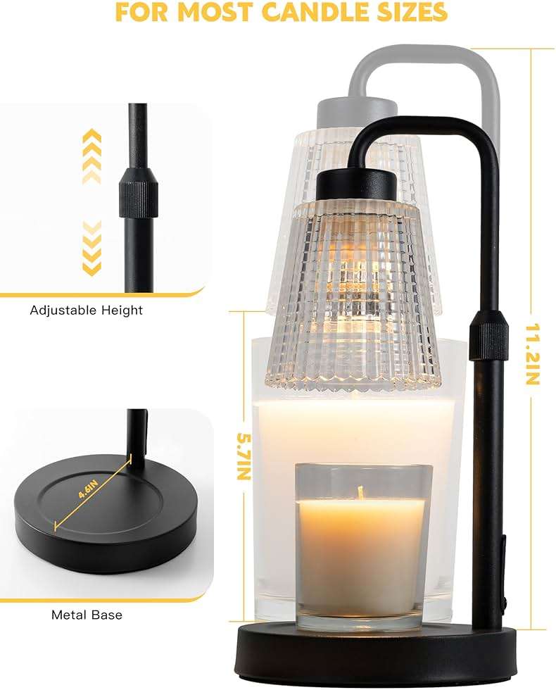 GODONLIF Candle Warmer Lamp with Cycle Timer, Birthday Gifts for Women Mom Her, House Warming Gifts New Home Room Decor, Wax Melt Warmer for Jar Candles with 2 Bulbs - Image 2
