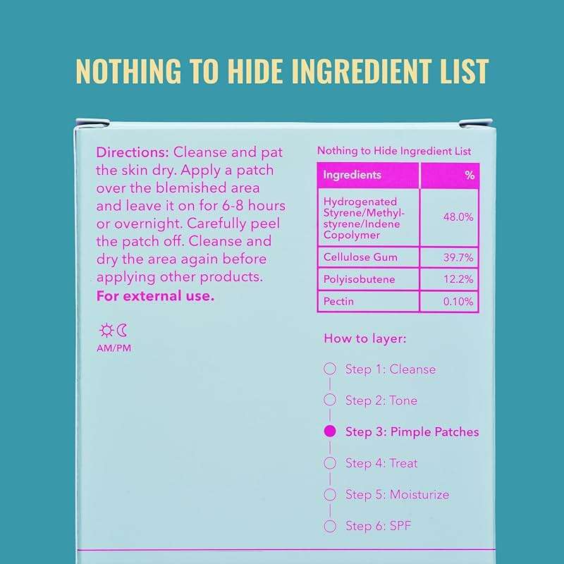 Good Molecules Pimple Patches for Face, 60 Pack – Ultra-Thin Hydrocolloid Patches, Invisible Under Makeup, Conceals Blemishes, Blackheads & Zits, Suitable for Acne-Prone Skin - Image 6