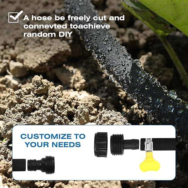 Naicet Soaker Hose 15FT Heavy Duty Rubber Saves 75% Water End Cap Included for Additional Hose Connect Great for Gardens/Flower Beds - Image 4