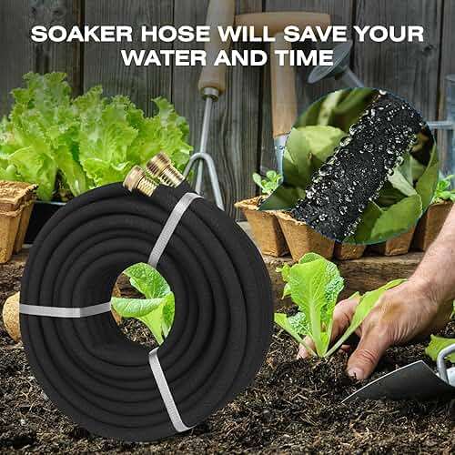 Naicet Soaker Hose 15FT Heavy Duty Rubber Saves 75% Water End Cap Included for Additional Hose Connect Great for Gardens/Flower Beds - Image 6