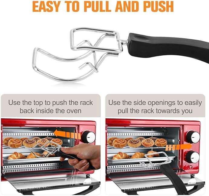 Dimber Tray Extractor for Air Fryer - Grills Extractor for Kitchen Oven - Each Holds Up to 10 lbs - Oven Rack Puller - Air Fryer Accessories - Tray/Grill Push, Pull and Lift Tools (1-Pack) - Image 3