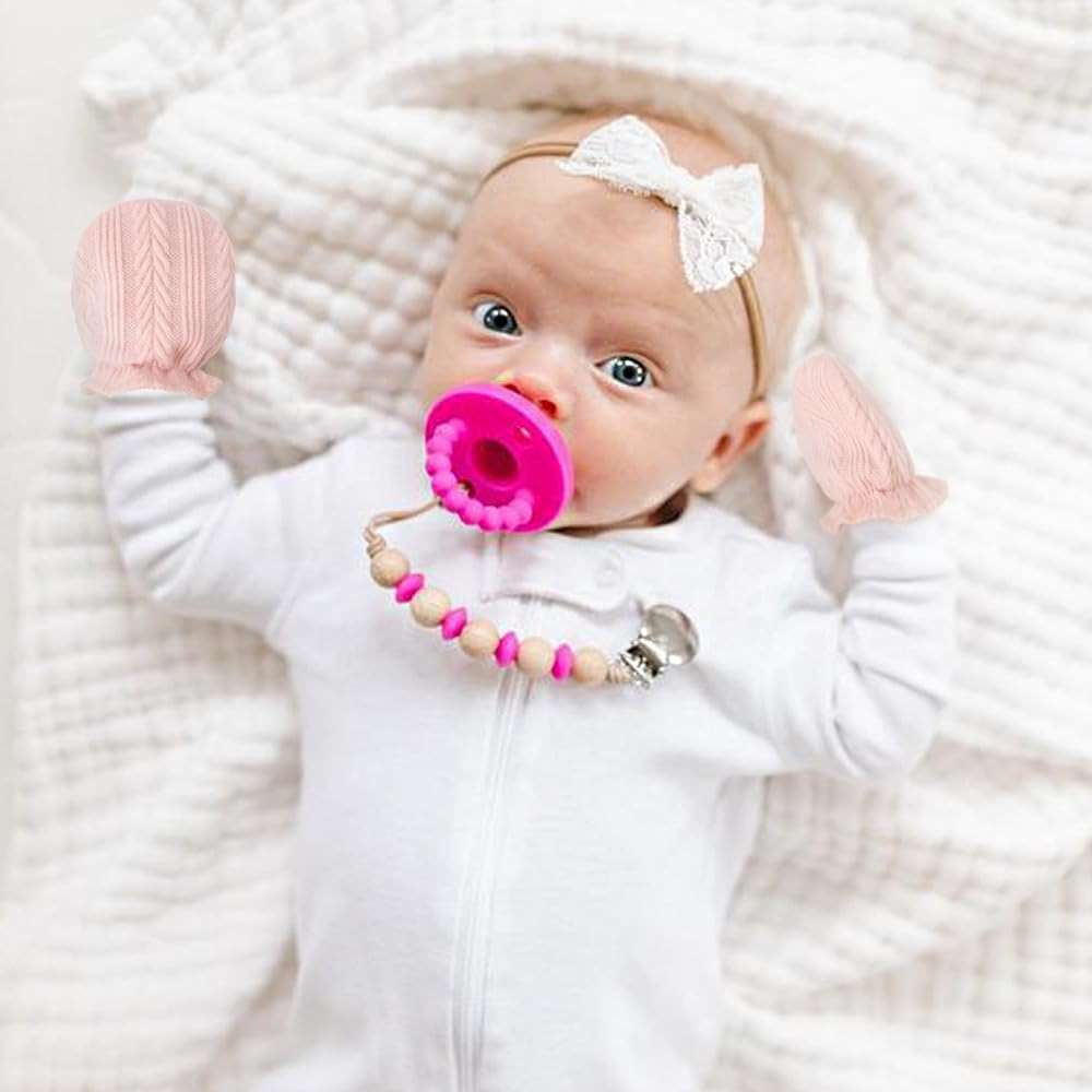 AQOKKA Newborn Baby Mittens No Scratch Cotton Elastic Wrist Gloves Infant Toddler Mittens for Baby Boy Girl 0-6 Months - Image 7