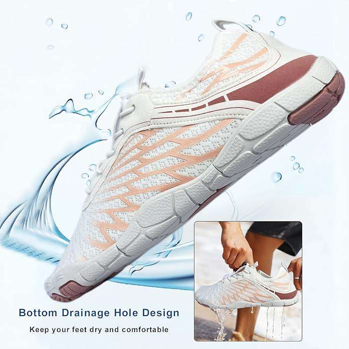 Hike Barefoot Shoes for Women Men with Wide Toe Box, Healthy & Non-Slip Breathable Barefoot Water Shoes Beach Pool Aqua Swim Surf Hiking Walking Shoes - Image 4