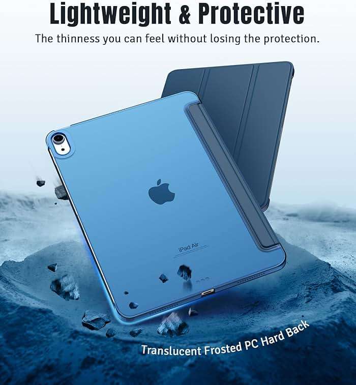 TiMOVO for iPad Air 11 Inch Case (M4 2026/M3 2025/M2 2024), iPad Air 5th Generation 2022/4th Gen 2020 10.9 Inch, Slim Hard Translucent Back Cover, Support Auto Wake/Sleep, Abyss Blue - Image 5