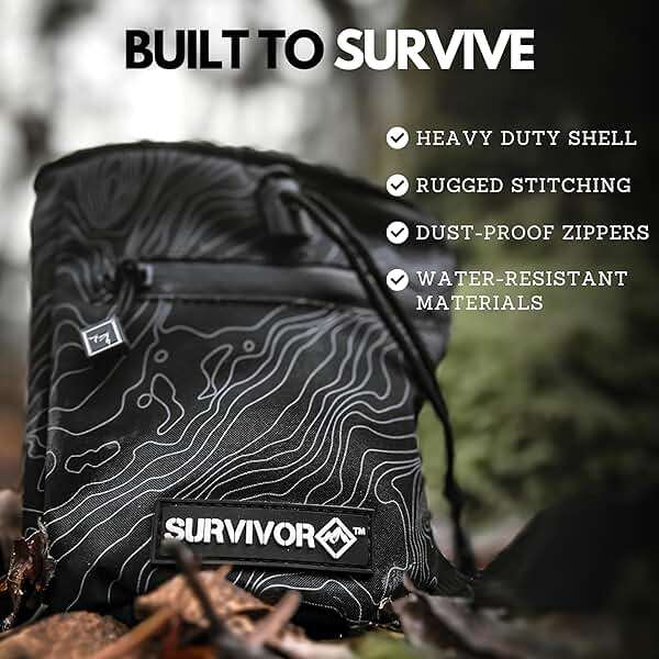 Chalk Bag + Refillable Chalk Ball - Iconic Topographical Map, Draw String Closure, 2 Zippered Pockets, & Brush Holder - Climbing Chalk Bag for Rock Climbing, Bouldering, Weightlifting, Gymnastics - Image 5