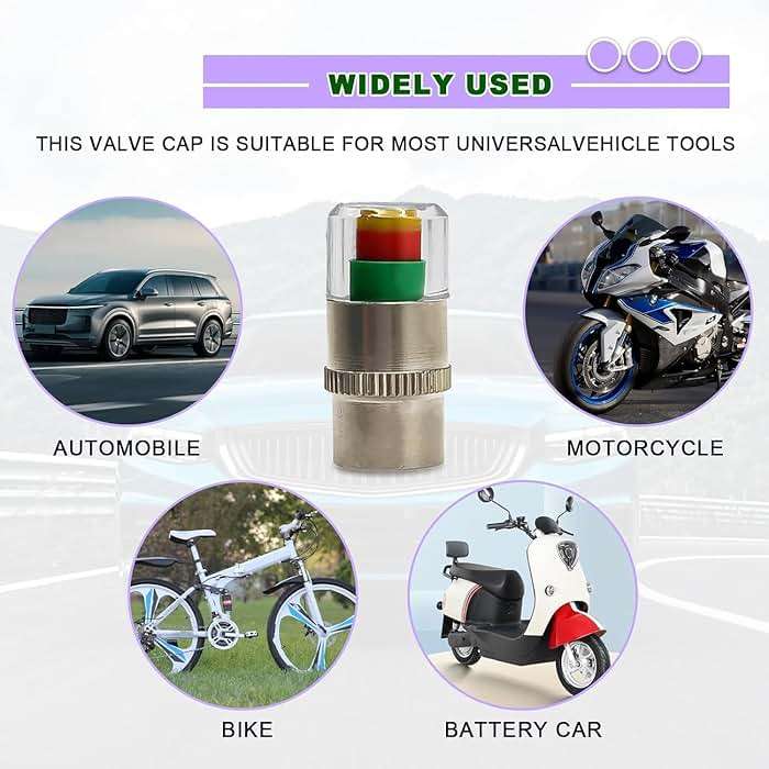 8pcs Universal Car Tire Pressure Monitor Valve Stem Caps Sensor Indicator, 3 Colors Alarm Tire Indicator, Universal Valve Stem Caps for Cars, for SUVs, Trucks - Image 7
