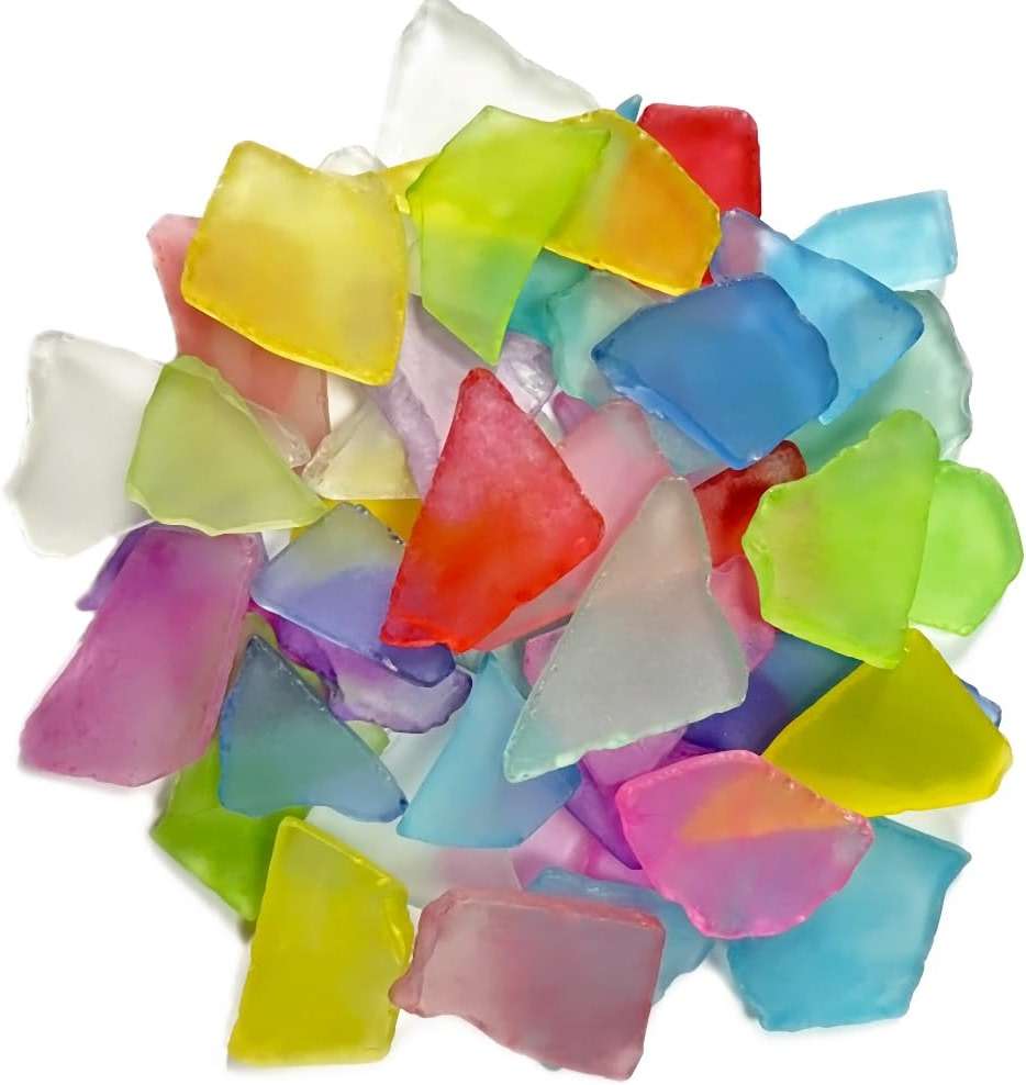 14oz Colorful Frosted Sea Glass Pieces for Crafts Frosted Flat Glass, Sea Glass Vase Fillers for Crafts Beach Glass Large Sea Glass Pieces Vase Fillers for Weddings Home Decor Crafts Bulk Sea Glass - Image 1
