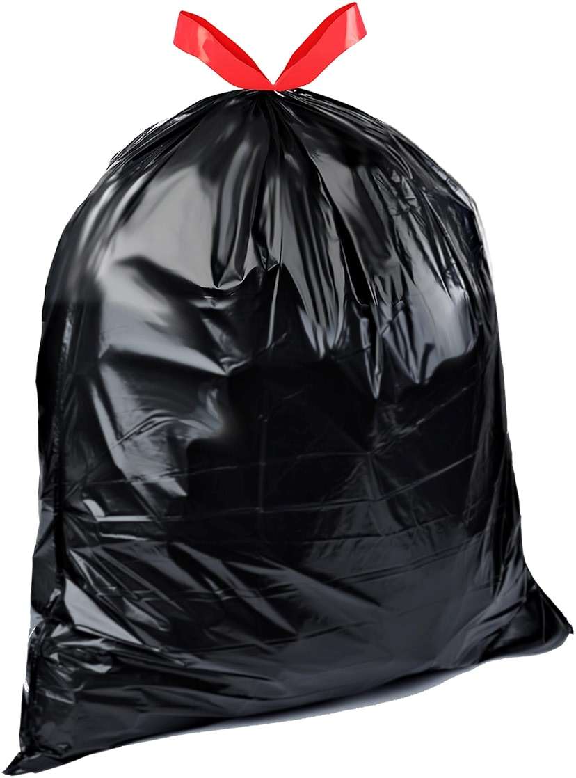 Amazon Basics 39 Gallon Lawn & Leaf Heavy Duty Drawstring Trash Bags, 20% Post Consumer Recycled, 40 Count, Black - Image 2