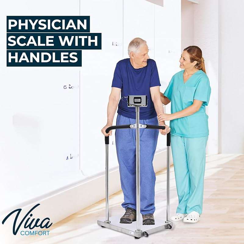 VivaComfort Medical Grade Digital Scale with Handles for Elderly, Bariatric Physician Scales, 660 lb / 300 kg Weight Capacity - Image 4