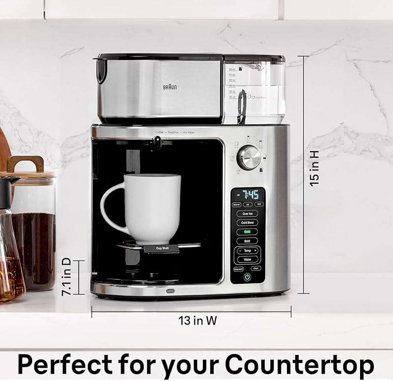 Braun MultiServe Plus 10-Cup Drip Coffee Maker - Hot & Cold Multi-Serve Brewer with Timer and Auto Start, Hot Water Dispenser, Over Ice Function, Stainless Steel & Pod-Free Design, KF9370SI - Image 2