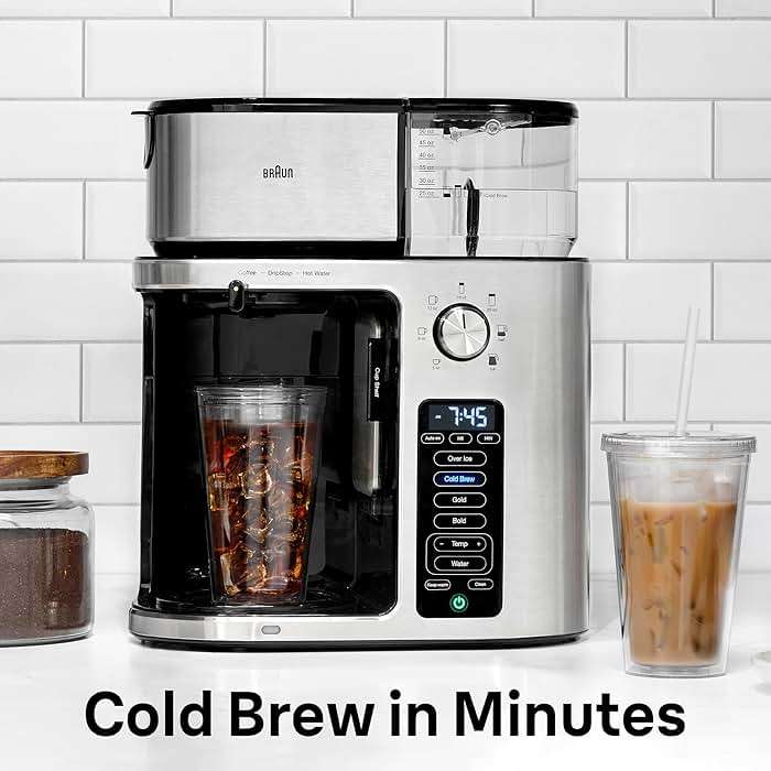 Braun MultiServe Plus 10-Cup Drip Coffee Maker - Hot & Cold Multi-Serve Brewer with Timer and Auto Start, Hot Water Dispenser, Over Ice Function, Stainless Steel & Pod-Free Design, KF9370SI - Image 3