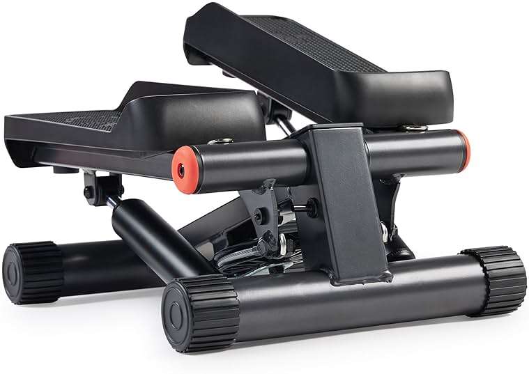 Sunny Health & Fitness Mini Steppers for Exercise at Home, Stair Step Workout Machine with Resistance Bands, Full Body Cardio Equipment, Optional Free SunnyFit App Connection Smart Stepper - Image 7