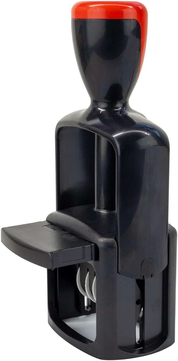 Mark 2000 Self-Inking Rubber Date Office Stamp with Scanned Phrase - Red Ink - 12-Year Band - Image 7