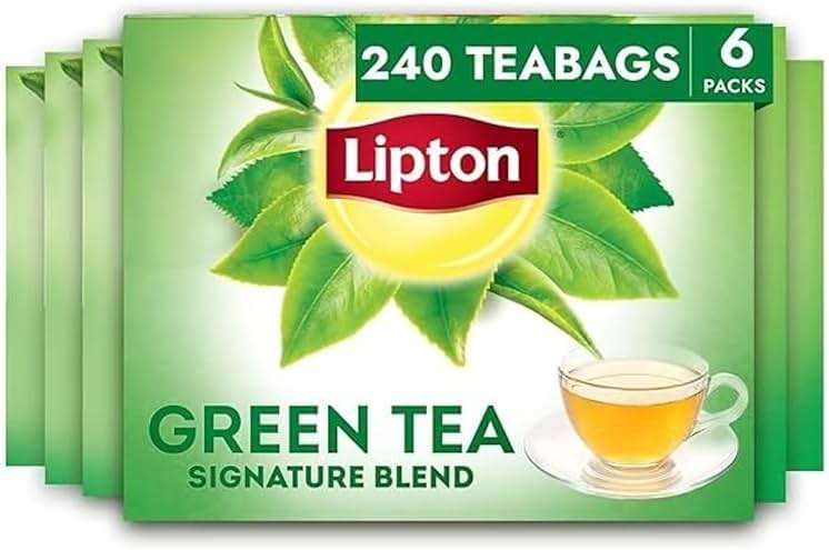 Lipton Signature Blend Green Tea with Jasmine 240-Count Tea Bags Hot or Iced Caffeinated Unsweetened Flavonoids Bioactives 40ct (6-Pack) for Tea Lovers Gift Set Specialty Tea - Image 1
