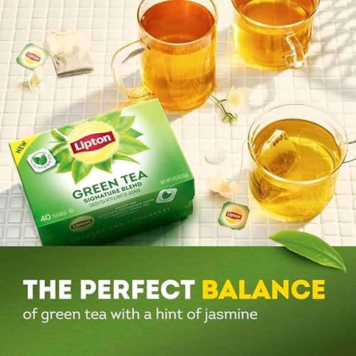 Lipton Signature Blend Green Tea with Jasmine 240-Count Tea Bags Hot or Iced Caffeinated Unsweetened Flavonoids Bioactives 40ct (6-Pack) for Tea Lovers Gift Set Specialty Tea - Image 6