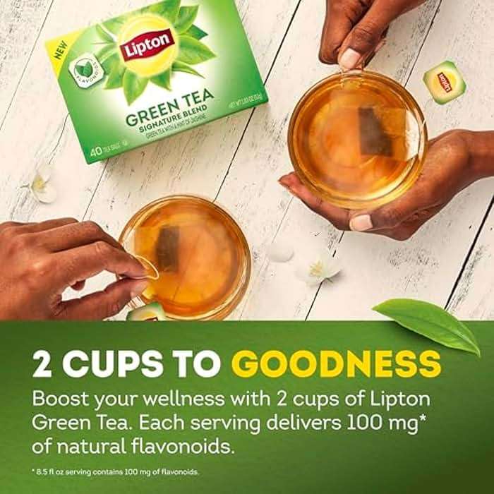 Lipton Signature Blend Green Tea with Jasmine 240-Count Tea Bags Hot or Iced Caffeinated Unsweetened Flavonoids Bioactives 40ct (6-Pack) for Tea Lovers Gift Set Specialty Tea - Image 7