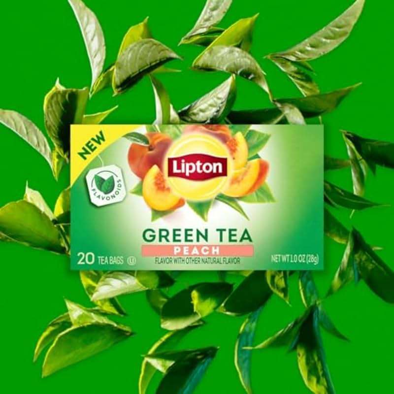 Lipton Peach Green Tea 6-Pack Flavored Tea Bags with Caffeine and Flavonoids, 120 Count Unsweetened Hot or Iced Tea Bags for Tea Lovers, Rainforest Alliance Certified - Image 6