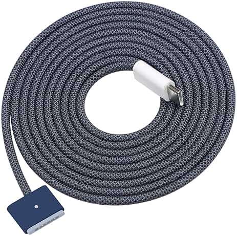 DERLULU Magnetic Charger Cable for MacBook Air & Pro, 6.6FT USB-C to Magnetic Cable Compatible with Air 13"/15" M2–M5 & Pro 14"/16" 2021–2026, Midnight Blue - Image 1