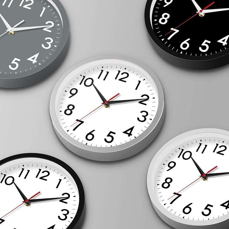 DAXSMY Wall Clock 8 Inch Silent Non-Ticking Battery Operated - Small Analog Clock for Bedroom, Office, Kitchen, Bathroom - Modern Minimalist Decorative Clock (Black) - Image 3