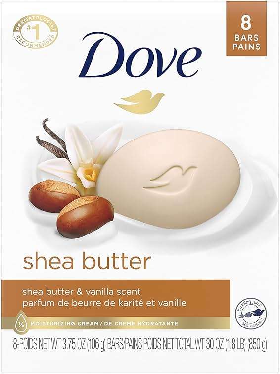 Dove Beauty Bar For Softer Skin Coconut Milk More Moisturizing Than Bar Soap, 3.75 Ounce - 6 Count & Beauty Bar Skin Cleanser for Gentle Soft Skin Care Shea Butter More Moisturizing Than Bar Soap - Image 5