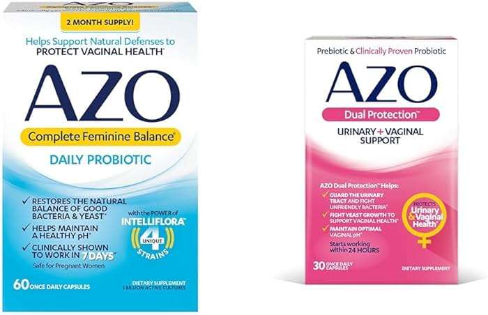 AZO Complete Feminine Balance Daily Probiotics for Women, Clinically Proven to Help Protect Vaginal Health & Dual Protection | Urinary + Vaginal Support* | Prebiotic Plus Clinically - Image 1