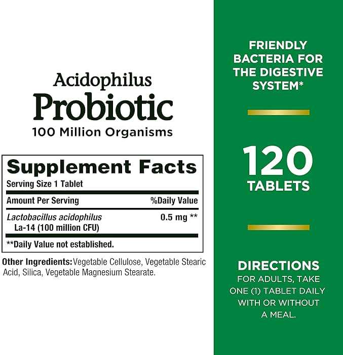 Jarrow Formulas Saccharomyces Boulardii Probiotics + MOS 5 Billion CFU Probiotic Yeast & Nature's Bounty Acidophilus Probiotic, Daily Probiotic Supplement, Supports Digestive Health, 1 Pack - Image 6