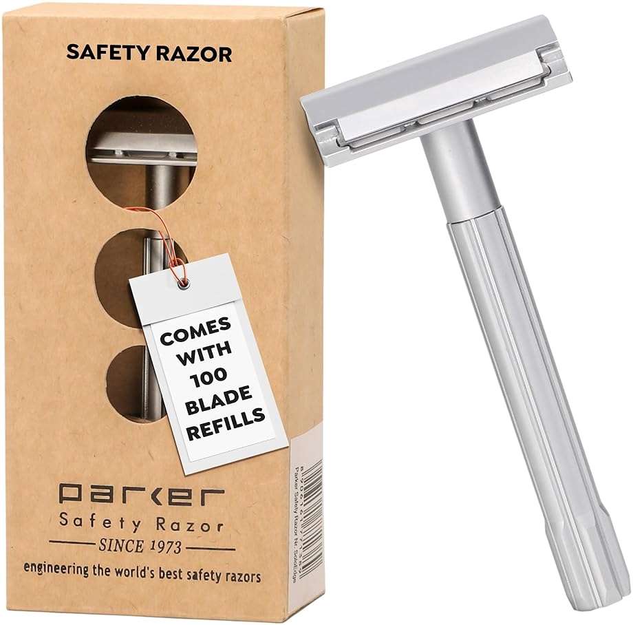 Parker Safety Razor, The SOLOEDGE – Single Edge Razor with Magnetic Head & 100 Platinum SE Blades – Precision Shaving, Reusable & Plastic-Free Razor for Men & Women - Image 2