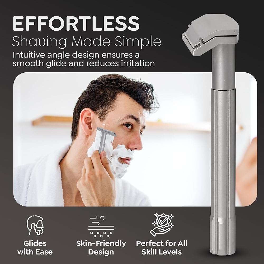 Parker Safety Razor, The SOLOEDGE – Single Edge Razor with Magnetic Head & 100 Platinum SE Blades – Precision Shaving, Reusable & Plastic-Free Razor for Men & Women - Image 5