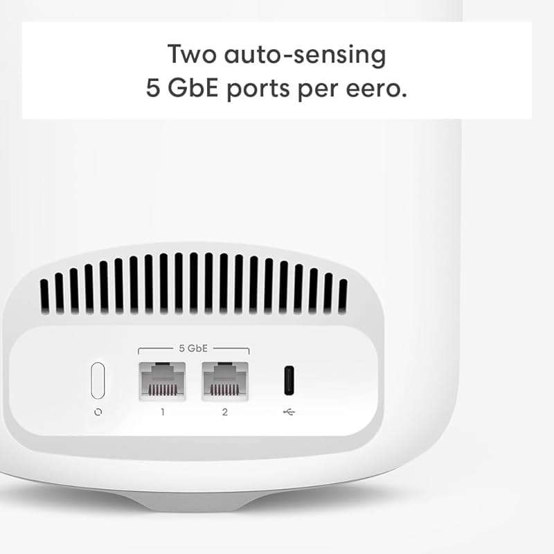 Amazon eero Pro 7 with 1 month free eero Business (auto-renews annually) - Supports internet plans up to 5 Gbps, Coverage up to 4,000 sq. ft., Connect 400+ devices, 2-pack - Image 3