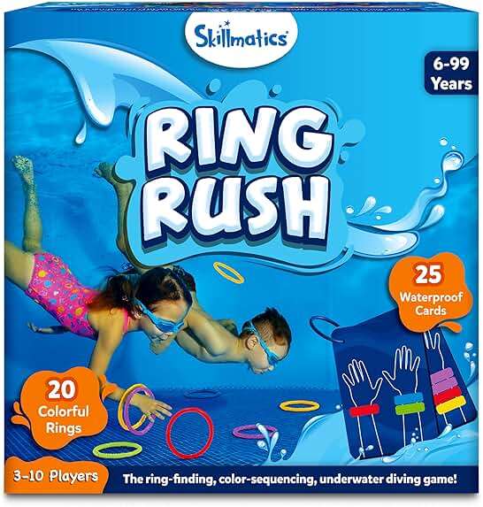 Skillmatics Ring Rush Diving Toys – Underwater Search & Find Game, Pool Diving Rings, Swimming Pool Toys for Kids, Summer Outdoor Water Games, Gift for Boys & Girls Ages 6, 7, 8, 9 & Up - Image 1