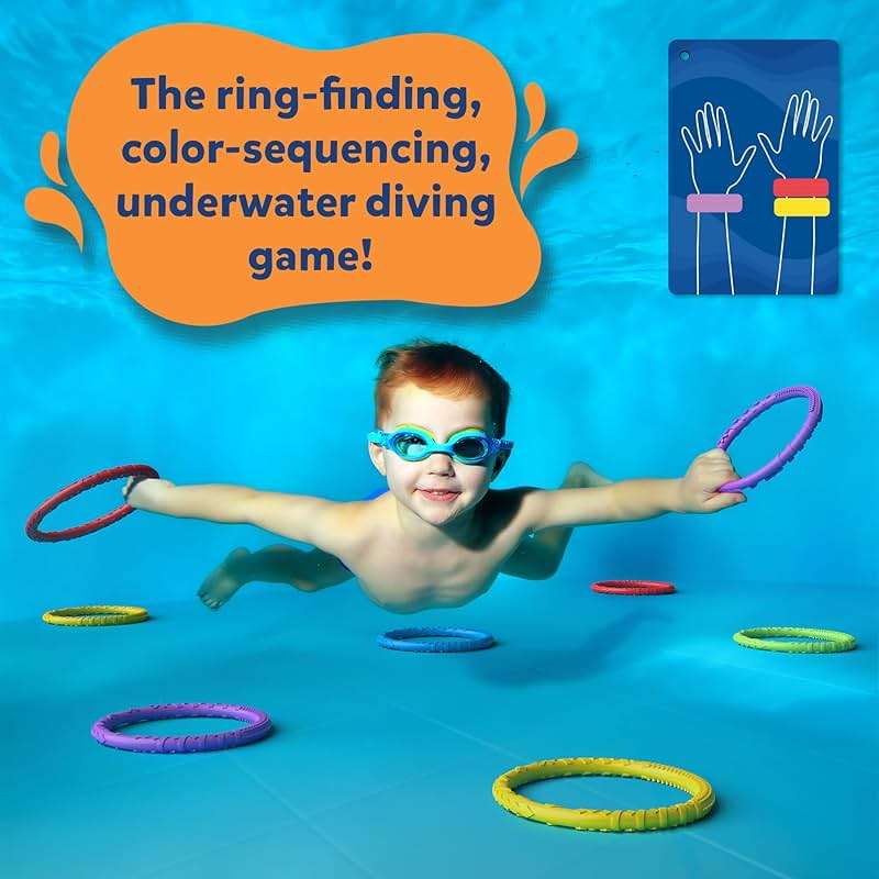 Skillmatics Ring Rush Diving Toys – Underwater Search & Find Game, Pool Diving Rings, Swimming Pool Toys for Kids, Summer Outdoor Water Games, Gift for Boys & Girls Ages 6, 7, 8, 9 & Up - Image 2