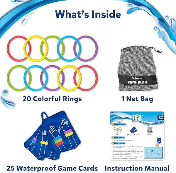 Skillmatics Ring Rush Diving Toys – Underwater Search & Find Game, Pool Diving Rings, Swimming Pool Toys for Kids, Summer Outdoor Water Games, Gift for Boys & Girls Ages 6, 7, 8, 9 & Up - Image 3