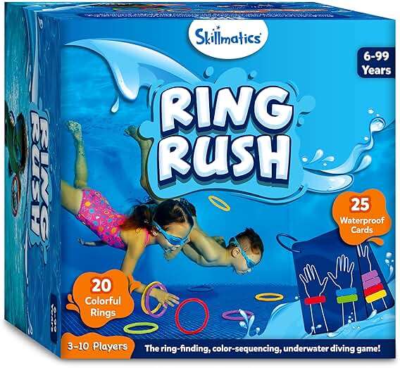 Skillmatics Ring Rush Diving Toys – Underwater Search & Find Game, Pool Diving Rings, Swimming Pool Toys for Kids, Summer Outdoor Water Games, Gift for Boys & Girls Ages 6, 7, 8, 9 & Up - Image 9