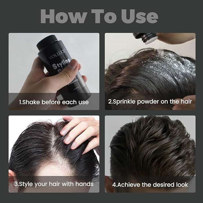 VOLLUCK Hair Texture Powder, 1.05 Oz (30 g) Instant Volume Styling Powder for Men and Women, Non-Greasy Hair Styling Product for All Hairstyles - Image 2