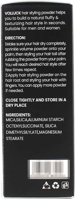 VOLLUCK Hair Texture Powder, 1.05 Oz (30 g) Instant Volume Styling Powder for Men and Women, Non-Greasy Hair Styling Product for All Hairstyles - Image 8