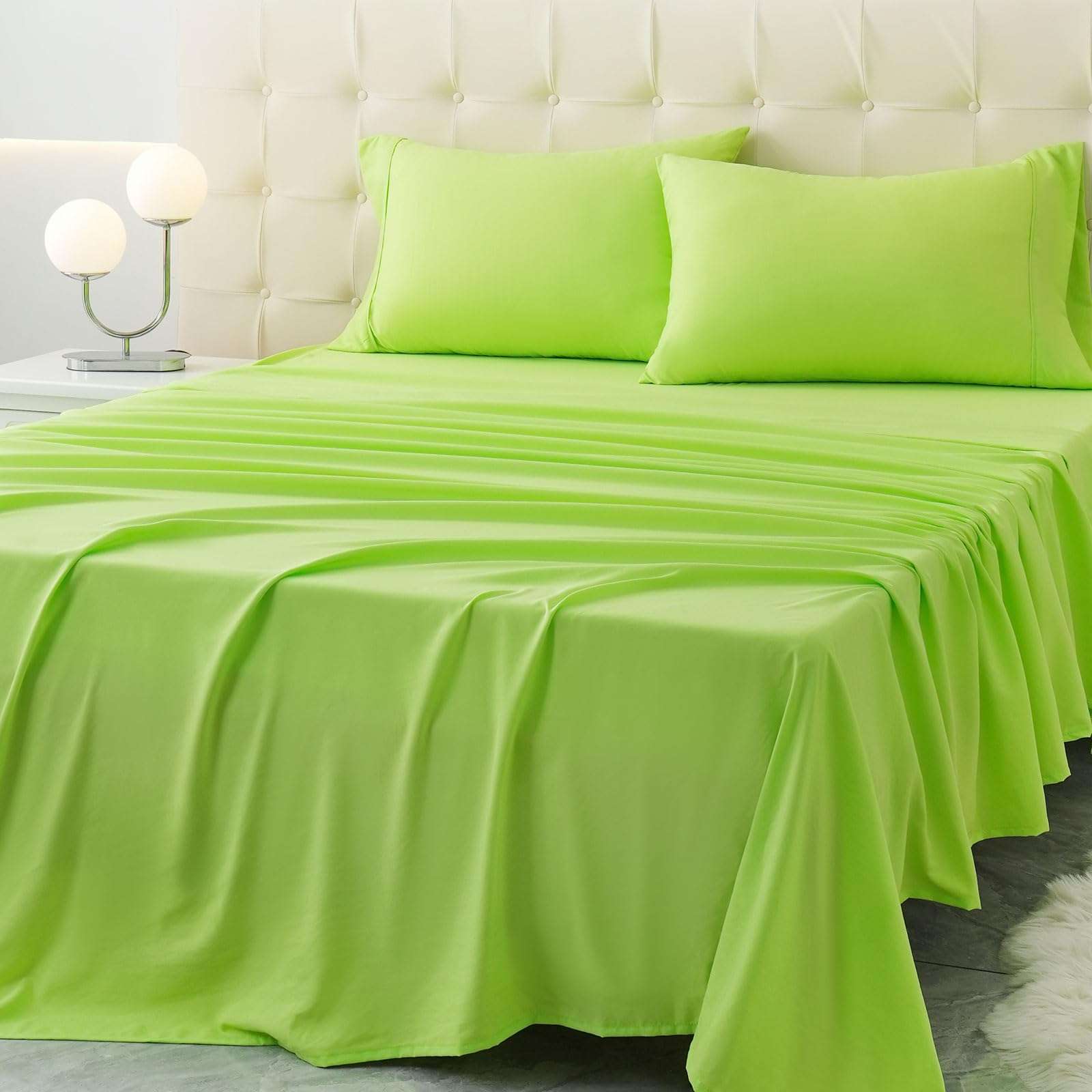 Homilay Queen Size Bed Sheet Set - 4 Piece Soft Microfiber Sheets with Deep Pockets, Cooling Technology, and Wrinkle-Free Pillowcase. Hotel-Quality, Durable Bedding, Sharp Green - Image 1