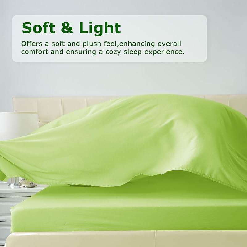 Homilay Queen Size Bed Sheet Set - 4 Piece Soft Microfiber Sheets with Deep Pockets, Cooling Technology, and Wrinkle-Free Pillowcase. Hotel-Quality, Durable Bedding, Sharp Green - Image 2