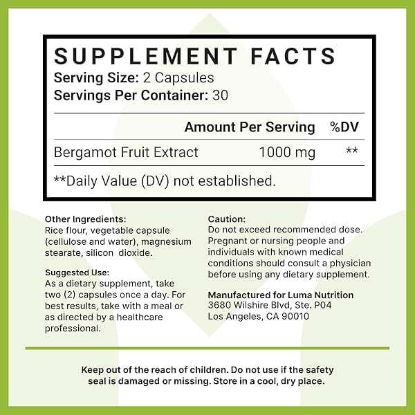 Luma Nutrition Citrus Bergamot 1000mg Per Serving - Citrus Bergamot Supplement - Heart Health Support - Veteran Owned - 60 Capsules, 30 Servings - Image 5