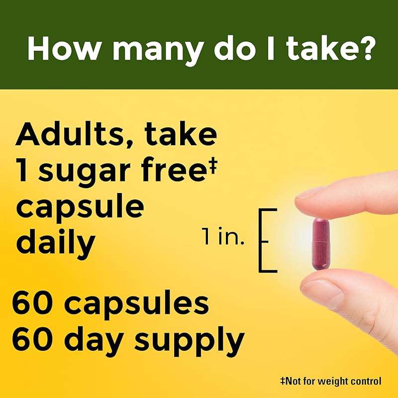 Nature Made Cranberry Supplement 500mg with Vitamin C for Immune & Antioxidant Support, Cranberry Blend for Urinary Tract Health, One Per Day, 60 Capsules - Image 4