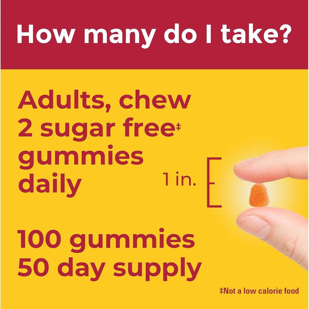 Nature Made Zero Sugar Vitamin C Gummies 250 mg Per Serving, Immune & Antioxidant Support, Aspartame Free, 100 Sugar Free Vitamin C Gummies, 50 Day Supply - Image 6