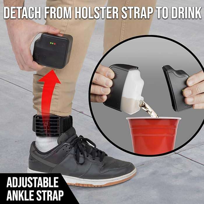 GoPong Ankle Monitor Flask (5 oz) - Hidden Alcohol Flask - Funny Liquor Gift for House Arrest Bracelet Prop - Image 2